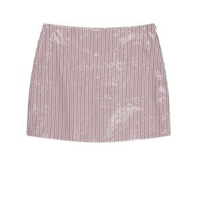 Saks Potts Brown Striped Sequin Skirt